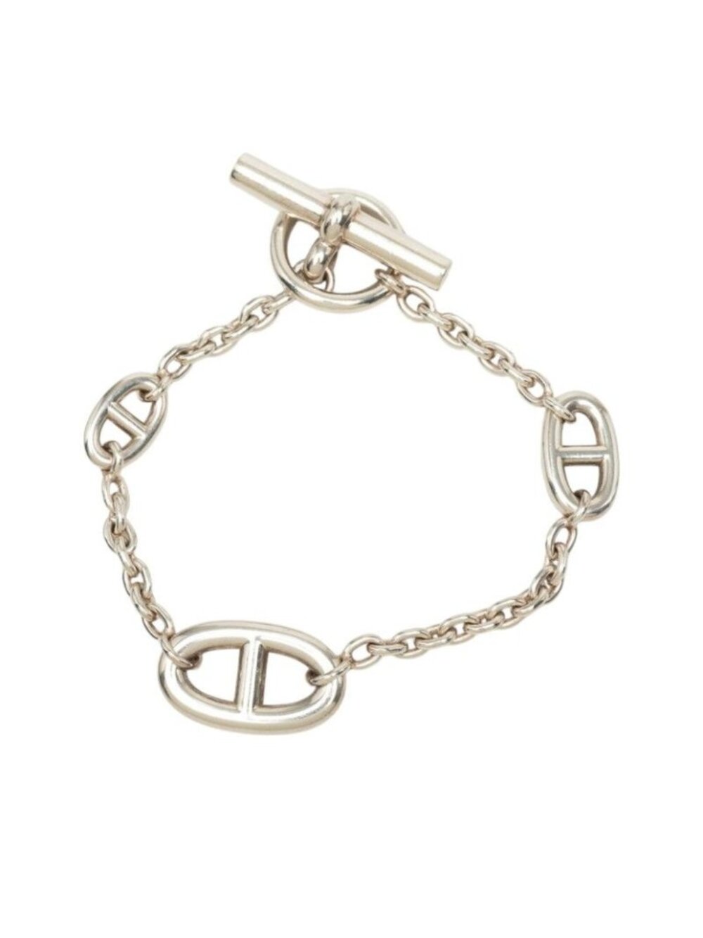 Hermes Chaine D'ancre Farandole LG Chain Bracelet T Bar Silver